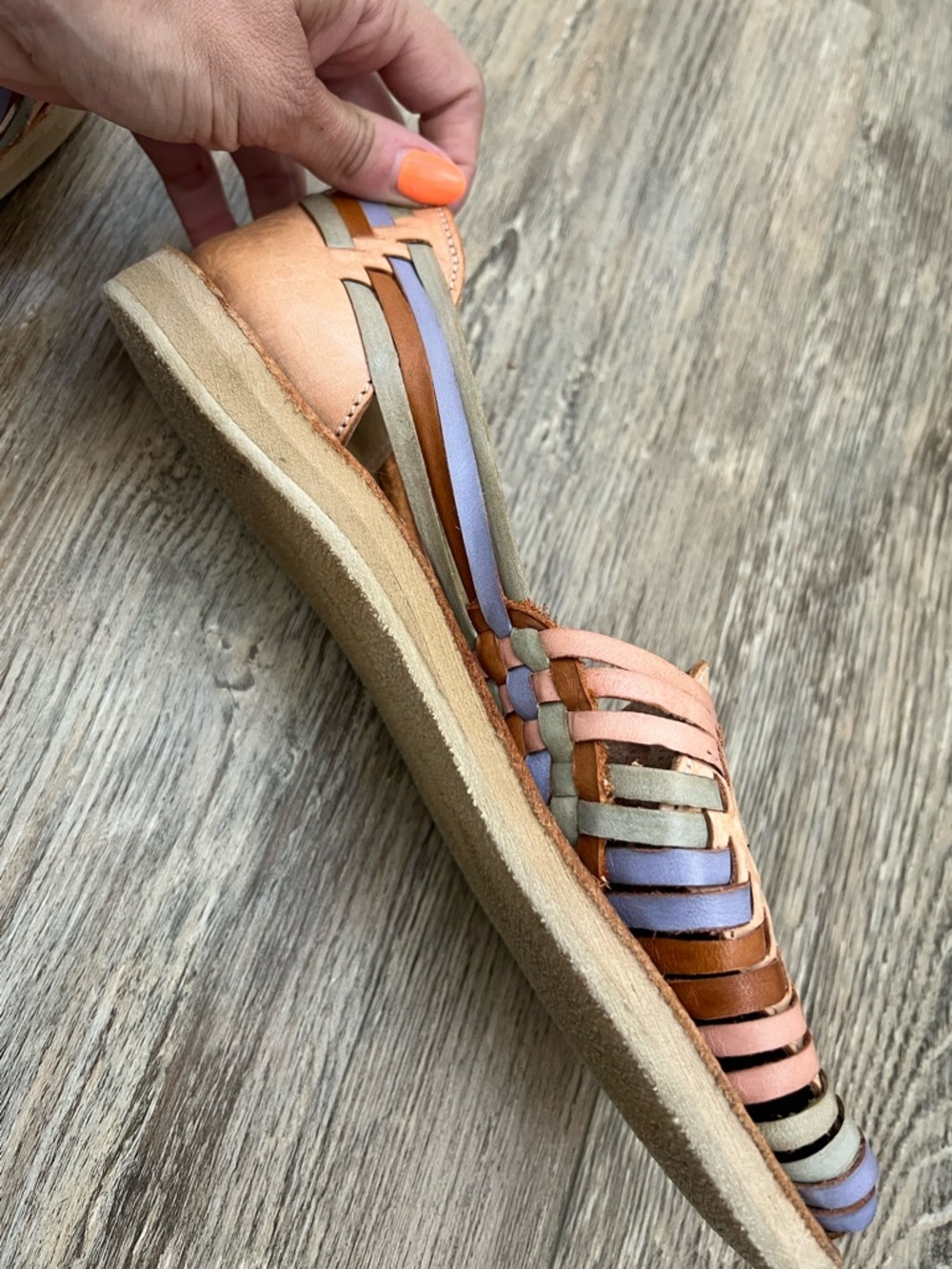 Multi-Color Leather Huraches - Picture 6 of 8